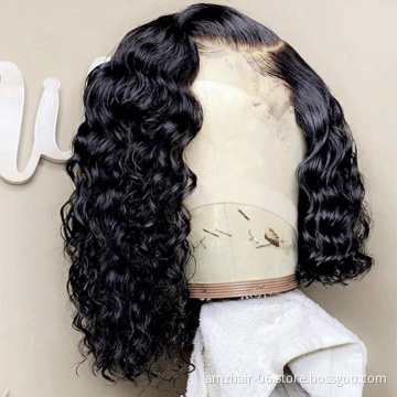 Wholesale Deep Wave Raw Indian Virgin Human Hair Hd Full Lace Frontal Bob Wigs Human Hair Transparent Lace Front Wig For Women